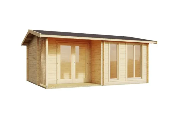 Nyaraló F17 padlóburkolattal | 14,9 m² | 70 mm-es rönk | Természetes | szigetelő üvegezéssel - Image 5