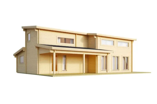 F35 nyaraló 2 emelettel és fedett terasszal | 103,3 m² | 70 mm-es rönk | Természetes | Ablak 1 kézzel forgó-billenthető rendszer - Image 5