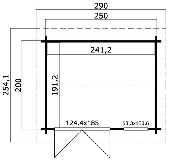 Kerti ház G222 svéd piros - 44 mm rönkház nyeregtetővel - Image 3