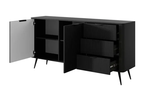 Modern nappali - B készlet Sloughia, 3 részes, ABS élvédelem, szín: fekete, elegáns és stílusos egyszerre - Image 10