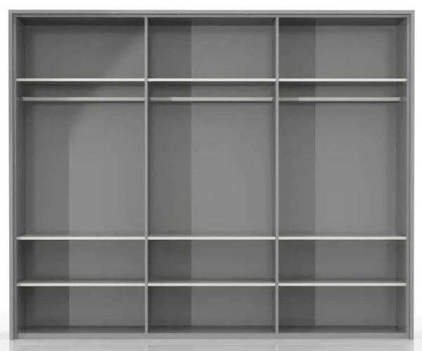 Siumu 25 forgóajtós szekrény / szekrény, szín: fehér / fehér magasfényű - 224 x 272 x 56 cm (Ma x Szé x Mé) - Image 4