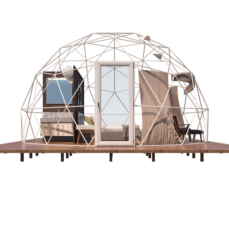 Egész évben használható gömb alakú sátor, kupola, Ø 6m, 28m2, üvegajtó, glamping - Image 6