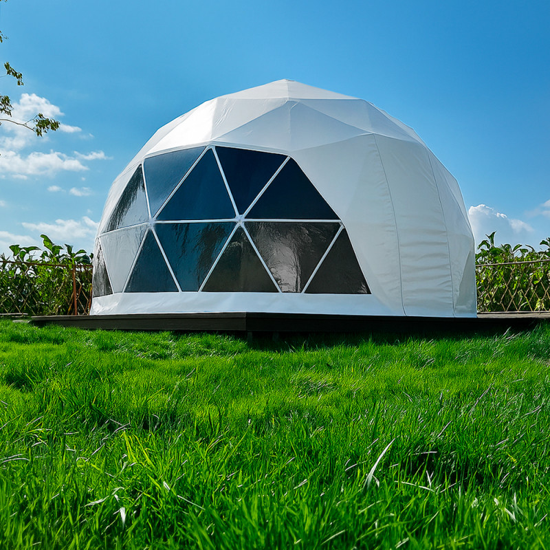 Egész évben használható gömb alakú sátor, kupola, Ø 7m, 38m2, PVC ajtó, glamping - Image 9