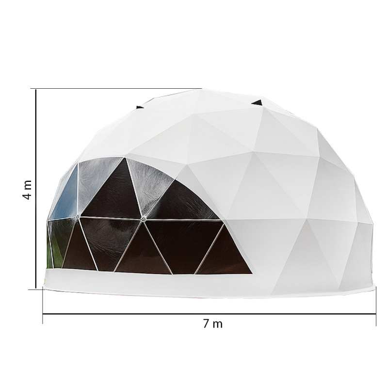 Egész évben használható gömb alakú sátor, kupola, Ø 7m, 38m2, PVC ajtó, ablak, glamping - Image 14
